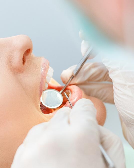 patient getting dental checkup