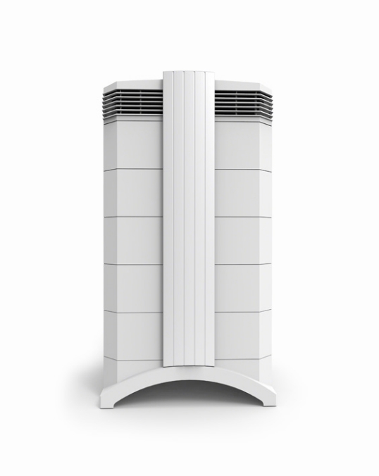 Air purifier device against a white background