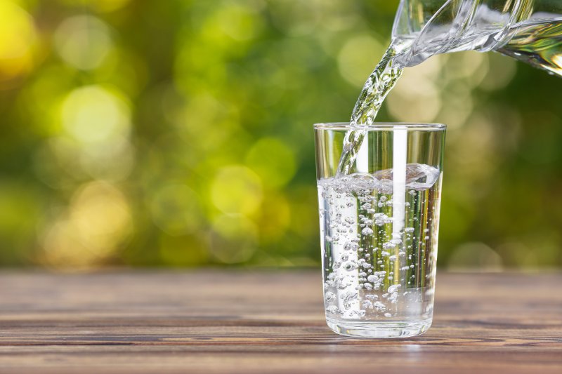 a glass of water